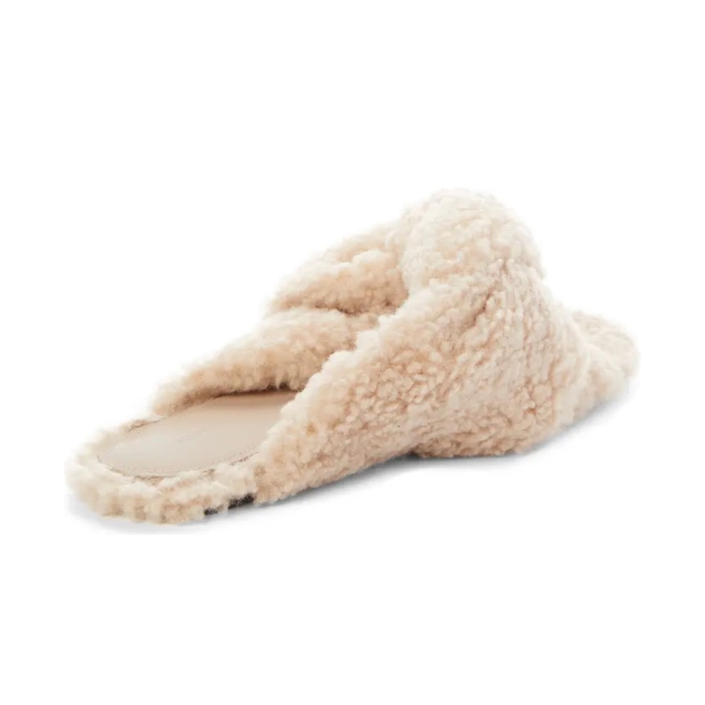 Balenciaga beige fur slides *9.5* runs small